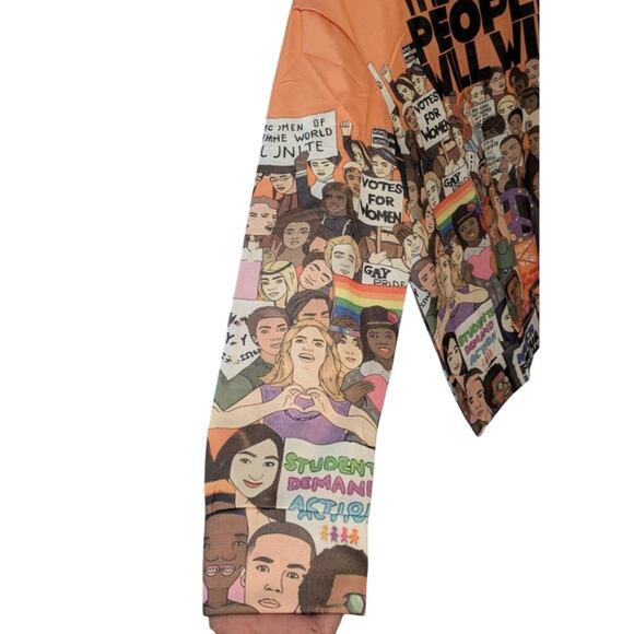 "The Young People Will Win" Men's Orange Sweatshirt Crewneck Size L - Picture 3 of 6